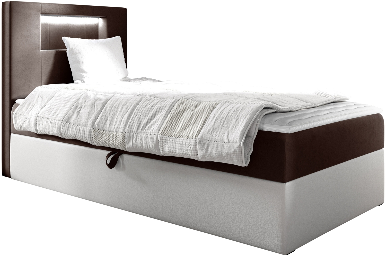 Boxspringbett 'Gladino Junior 1' braun 90x200 cm Links Bild 1