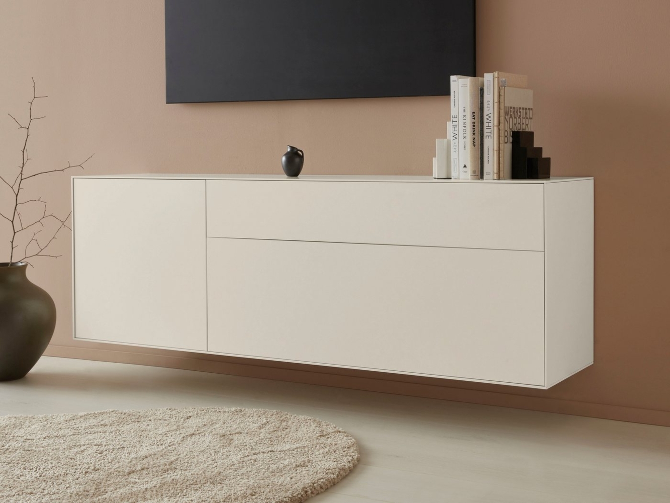 LeGer Home by Lena Gercke Lowboard Essentials, Breite: 167 cm, MDF lackiert, Push-to-open-Funktion Bild 1