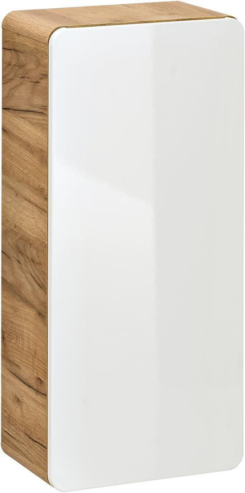 Domando Hängeschrank Scopello M2 Modern Breite 35cm, Soft-Close-Funktion, abgerundete Kanten, Hochglanz in Eiche Gold und Weiß Hochglanz Bild 1