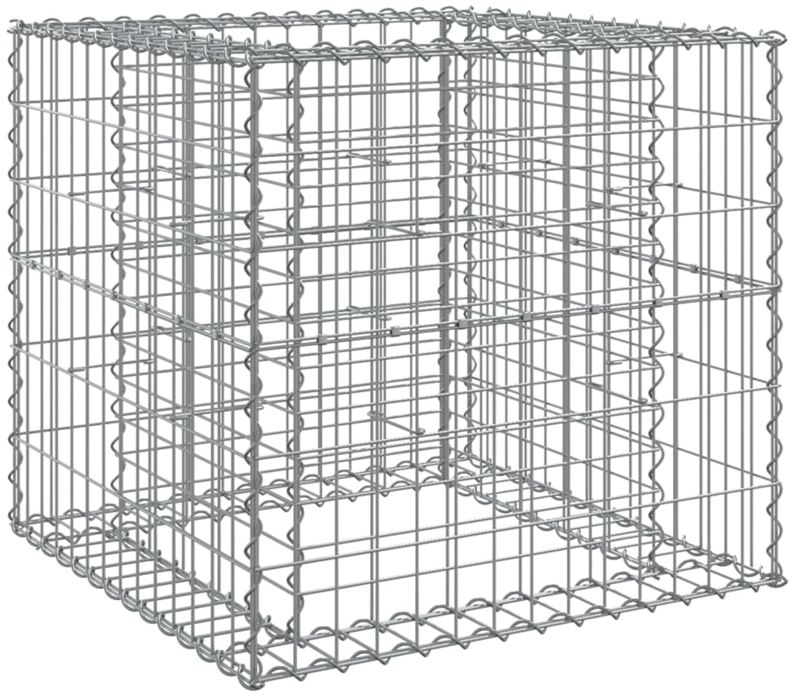vidaXL Gabionenkorb Silbern 70x70x65 cm Verzinktes Eisen 364850 Bild 1