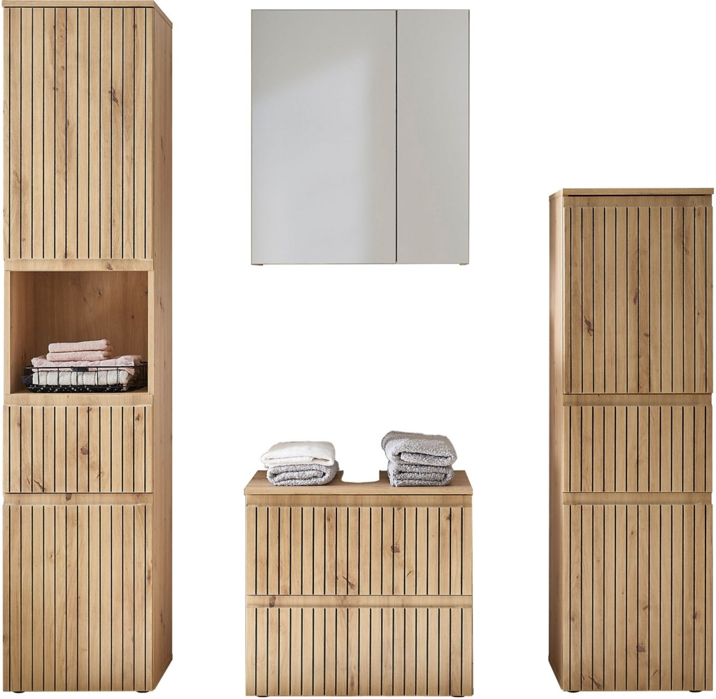 AUSTIN Badezimmermöbel Set in Artisan Eiche Optik, Wildeiche Optik FSC-zertifiziert - Modernes Badmöbel Set 4-teilig - 200 x 181 x 36 cm (B/H/T) Bild 1