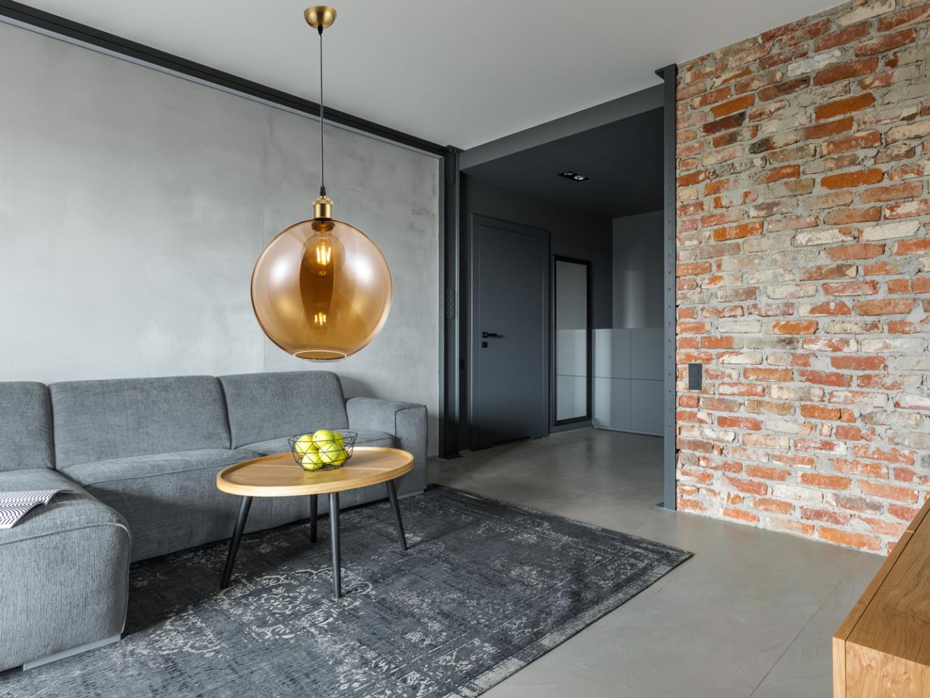 Pendelleuchte 1-flammig DINO Glaskugel Lampenschirm Amberfarbig, Ø 30cm Bild 1