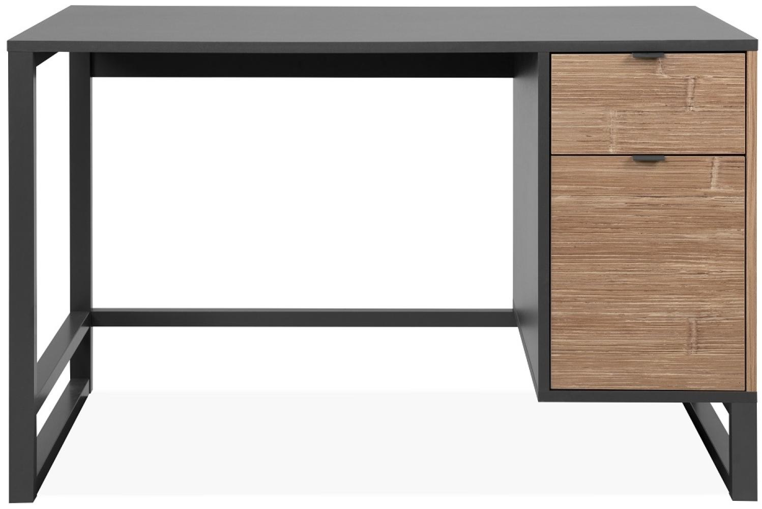 Schreibtisch Sumatra in Bambus und anthrazit 120 cm Bild 1