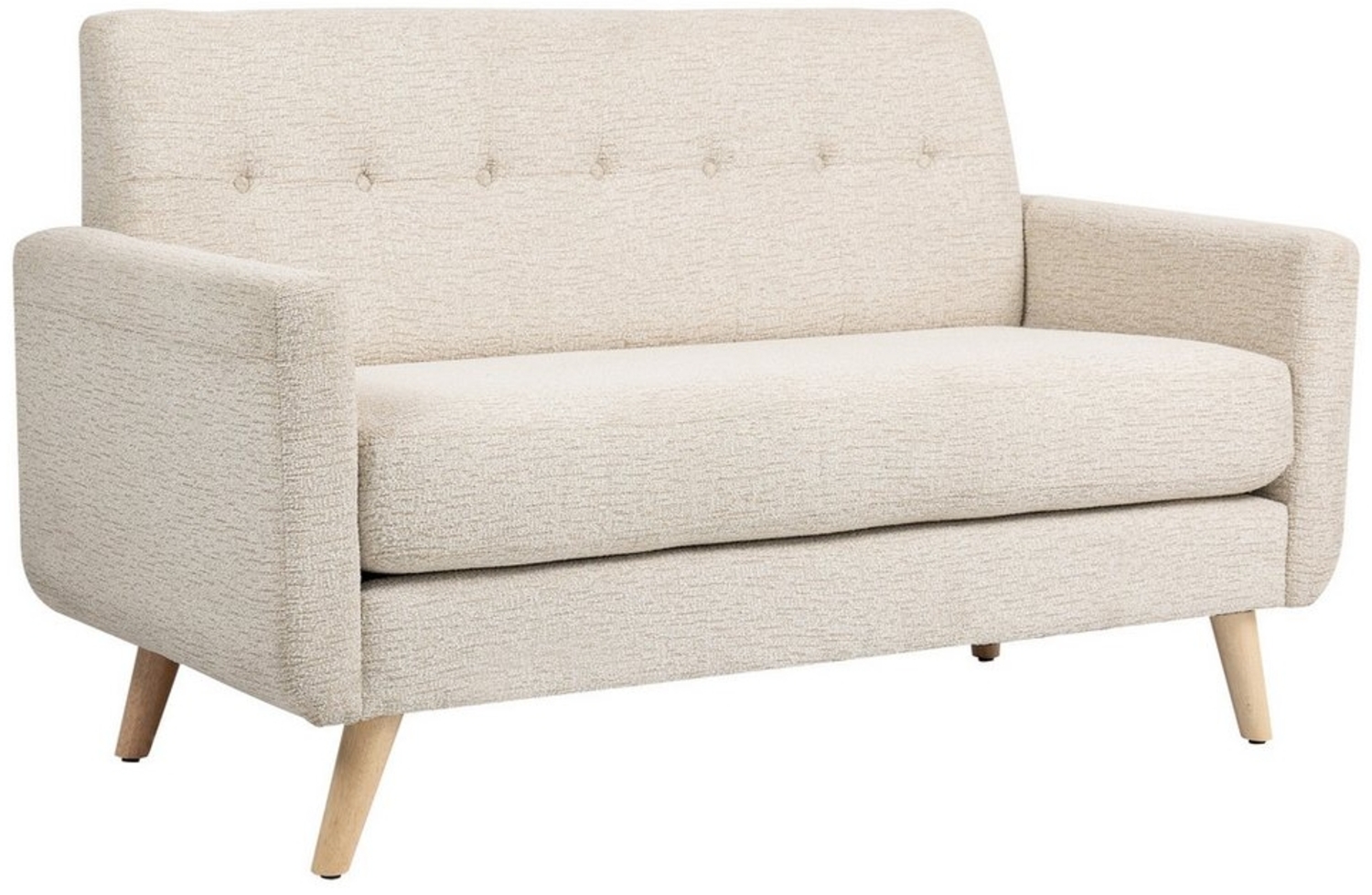 HOMCOM 2-Sitzer Polstersofa im Modern-Stil mit Holzbeine, Samtoptik, Doppelsofa 1 Teile, für Schlafzimmer, Wohnzimmer, Beige Bild 1