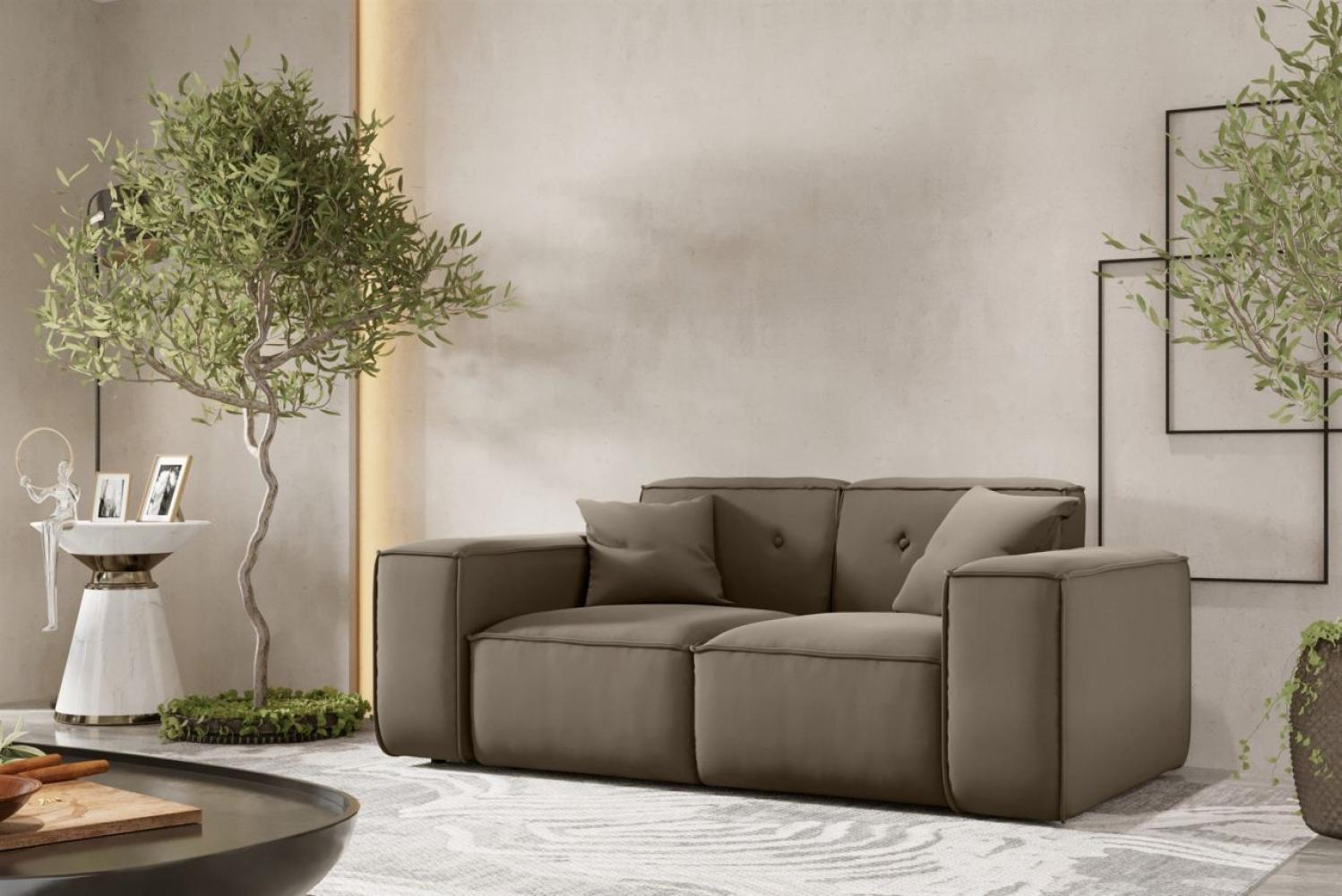 Sofa Designersofa CESINA 2-Sitzer in Stoff Opera Velvet Taupe Bild 1