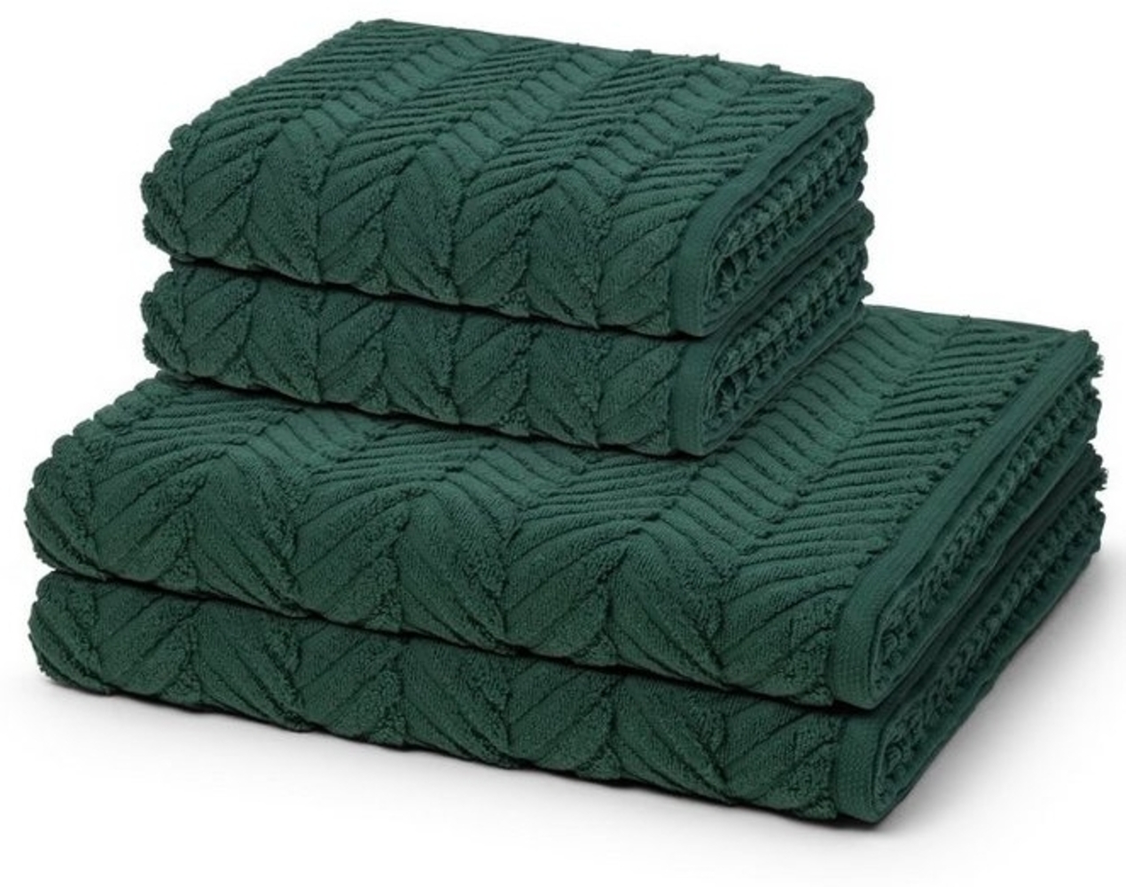 Ross Sensual Skin Zopf 4 tlg. Frottier-Set - 2 X Handtuch (50 X 100cm), 2 X Duschtuch (75 X 140cm) - 500 g/m2 - Moosgrün Bild 1