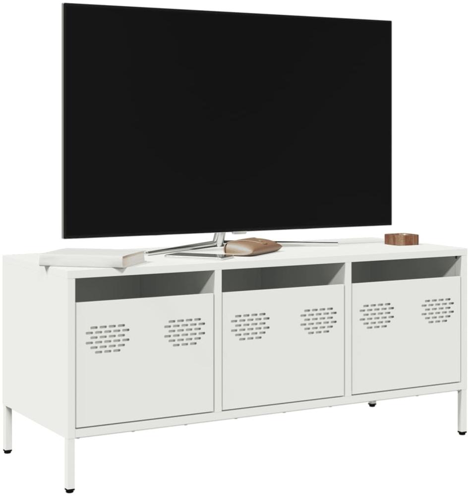 TV-Schrank Weiß 101,5x39x43,5 cm Kaltgewalzter Stahl 851231 Bild 1