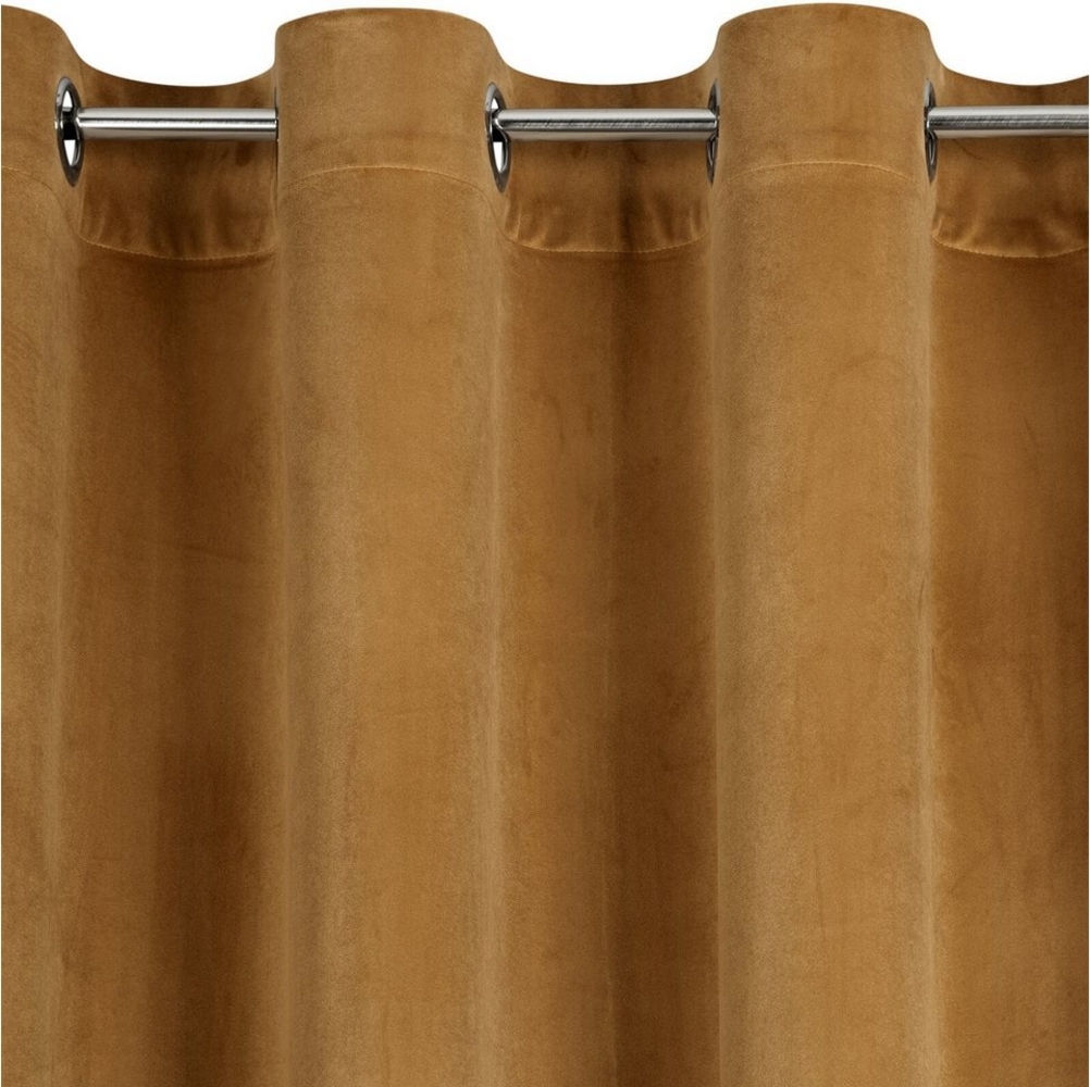 Design91 Vorhang Samtvorhänge Wohnzimmer Schlafzimmer Blickdicht Ösen Velours Velvet, Ösen Bild 1