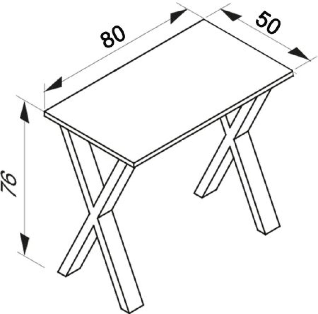 VCM Schreibtisch Lona 80x50 X-Fußgestell Sonoma-Eiche Bild 1