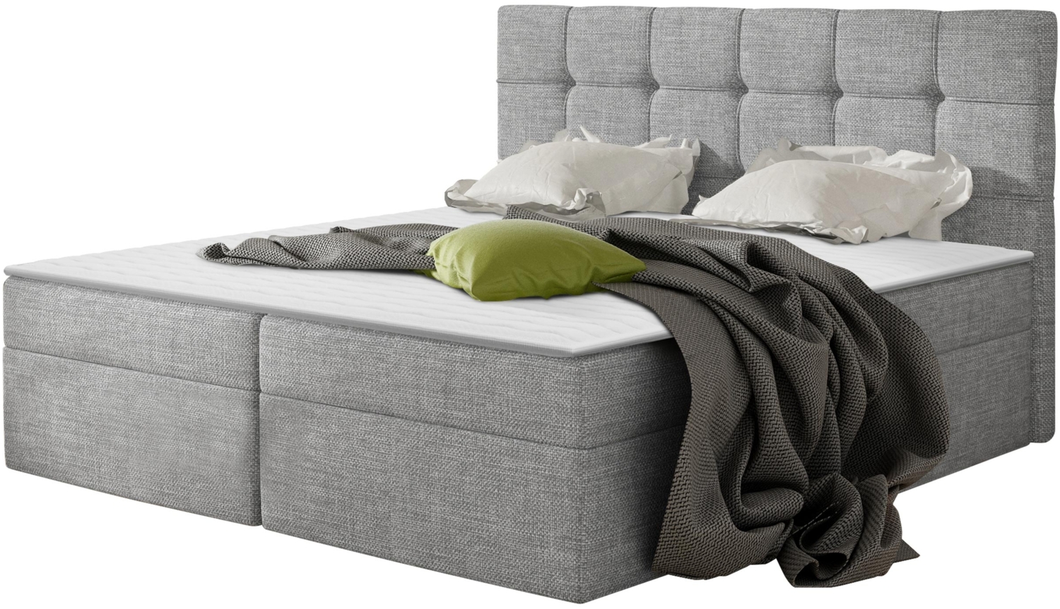 Boxspringbett Felipe, Grau, 140 x 200 cm Bild 1