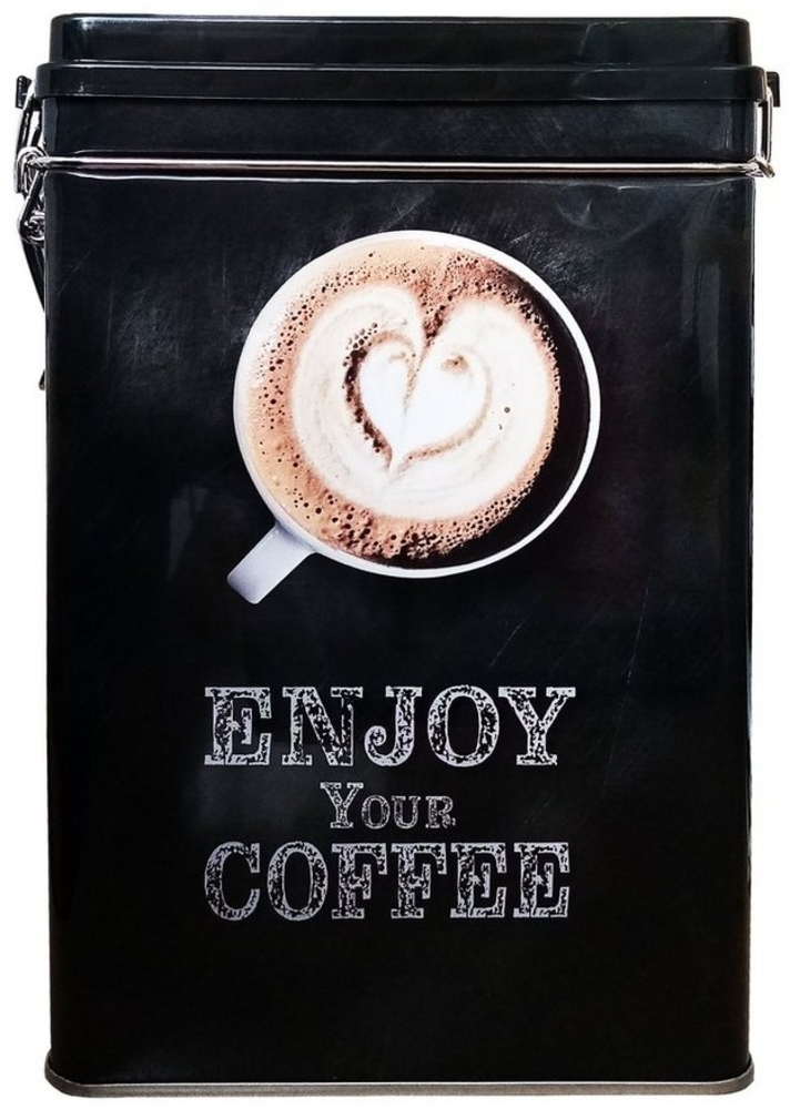 Kesper Kaffeedose KAFFEEDOSE aus Metall 14x19x8cm luftdicht Schwarz Matalldose 59, Blechdose Metall Dose Kaffee Vorratsdose Aromadose Bild 1