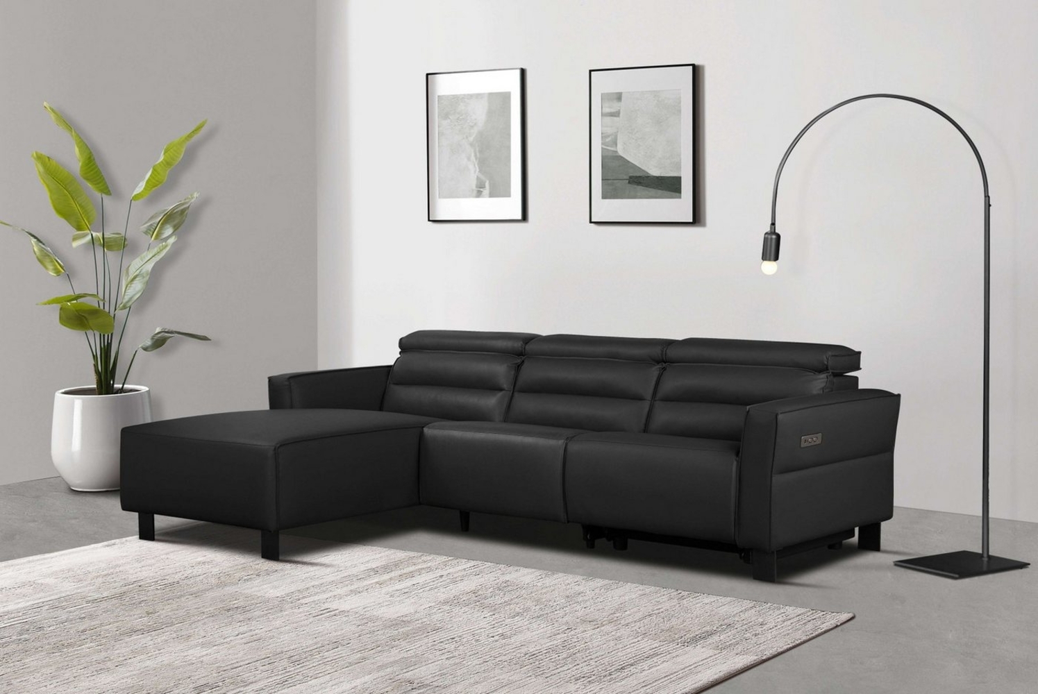 Places of Style Ecksofa Carpari, L-Form, 263 cm, mit manueller o. elektrischer Relaxfunktion, und USB/ Kopfteilverstellg Bild 1