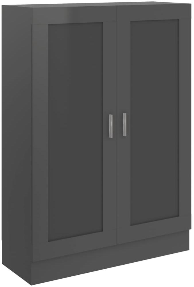 vidaXL Bücherschrank Hochglanz-Grau 82,5 x 30,5 x 115 cm Spanplatte Bild 1