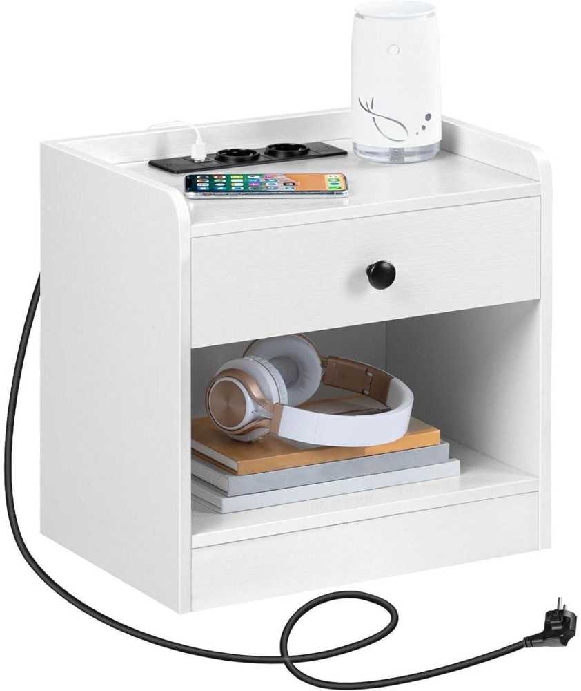 Nachttisch mit Ladestation und USB-Anschlüssen, Beistelltisch in Bild 1