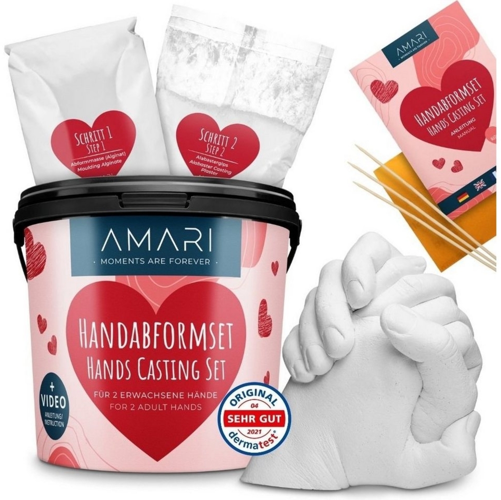 Amari Geschenkbox AMARI® Handabdruck Set für Paare - 3D Gipsabdruck Set Familie Bild 1