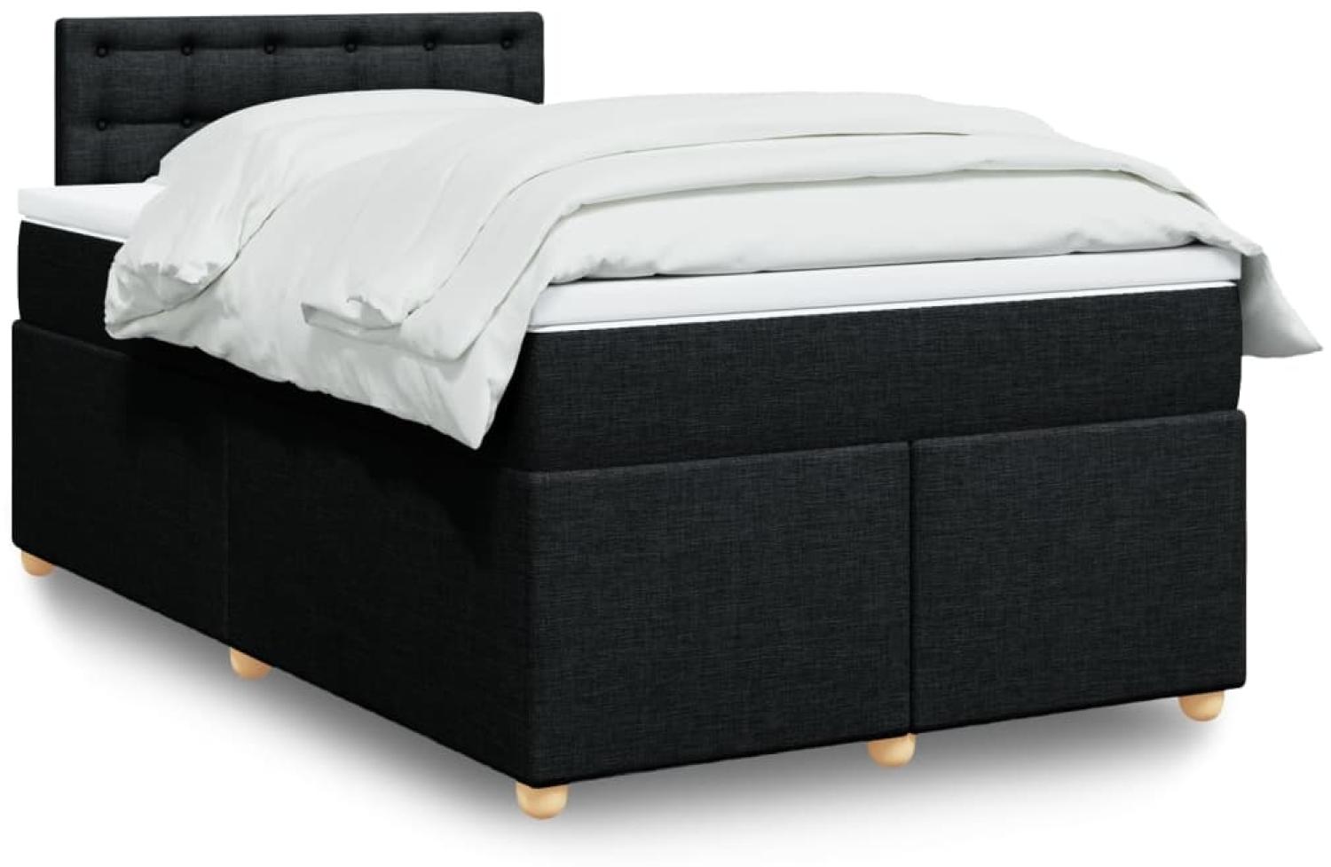 vidaXL Boxspringbett mit Matratze Schwarz 120x190 cm Stoff 3288935 Bild 1