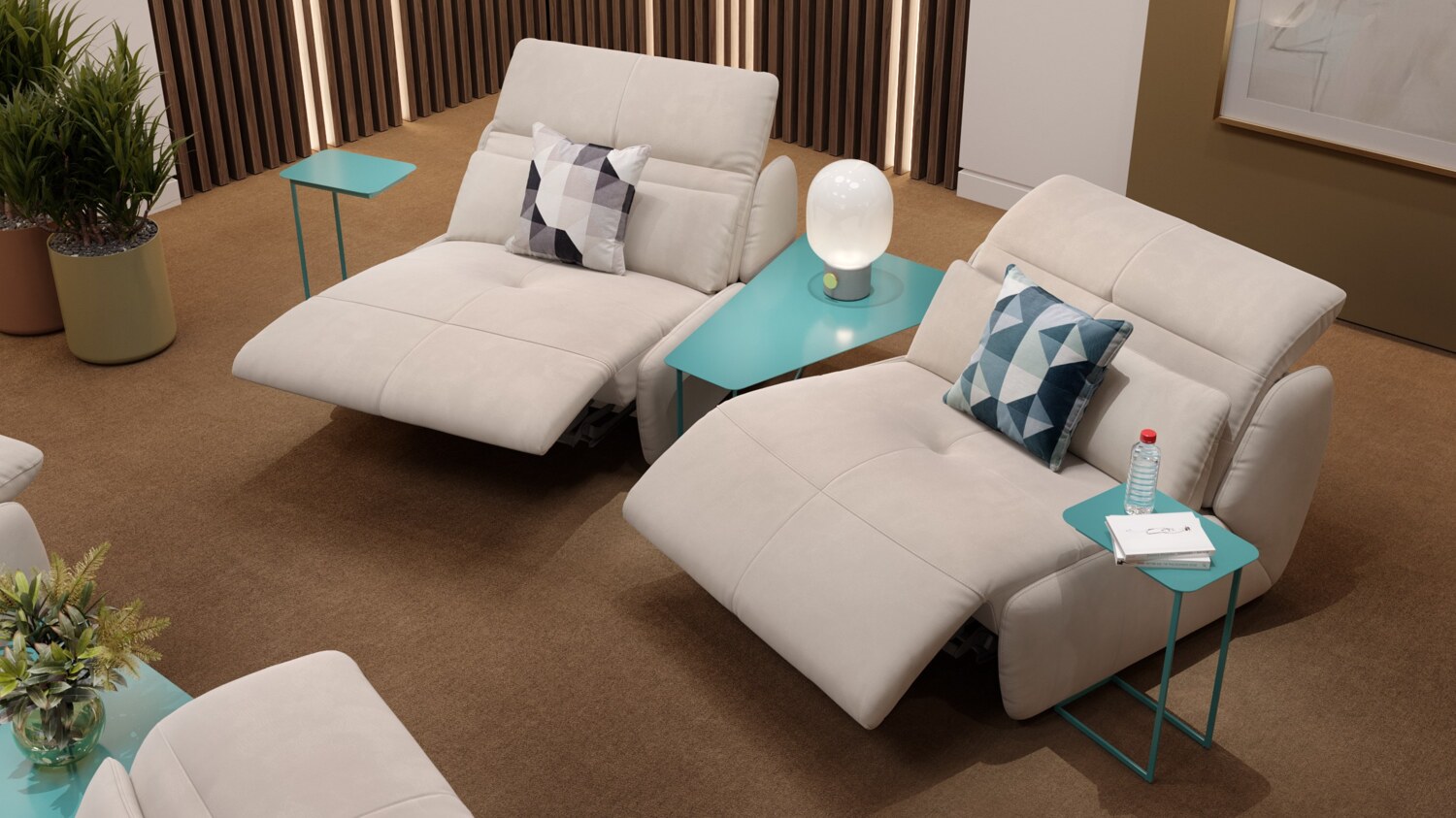 Sofanella Stoffcouch MODICA 2-Sitzer Stoffbezug Sofa in Grün XXL: 314 Breite x 98 Tiefe Bild 1