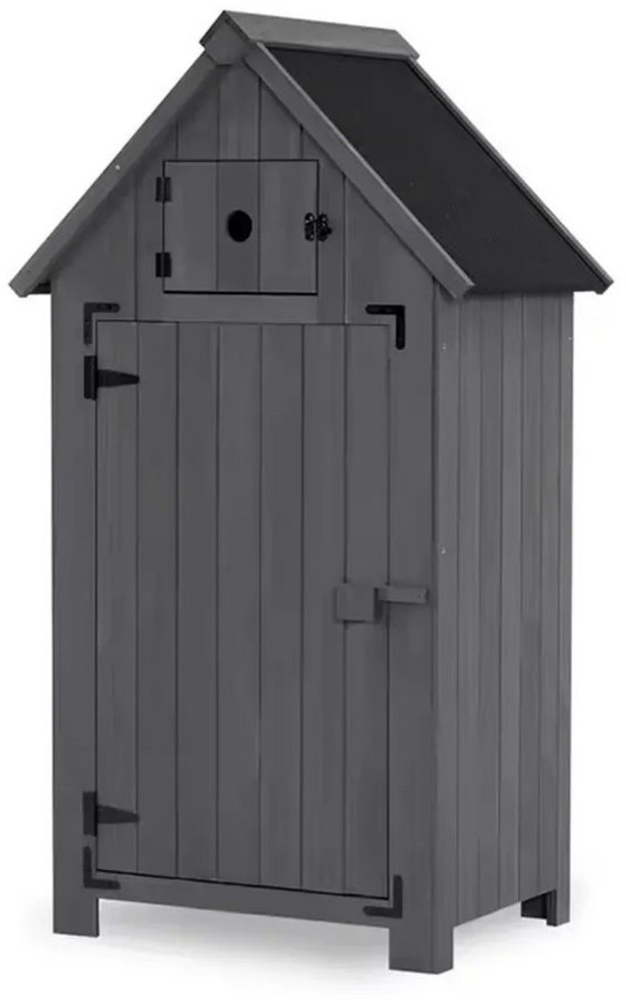 Divit Pflanzkübel Gartenschrank wetterfest Geräteschuppen Holz 65 x 46 x 137 cm IG10 gra Bild 1