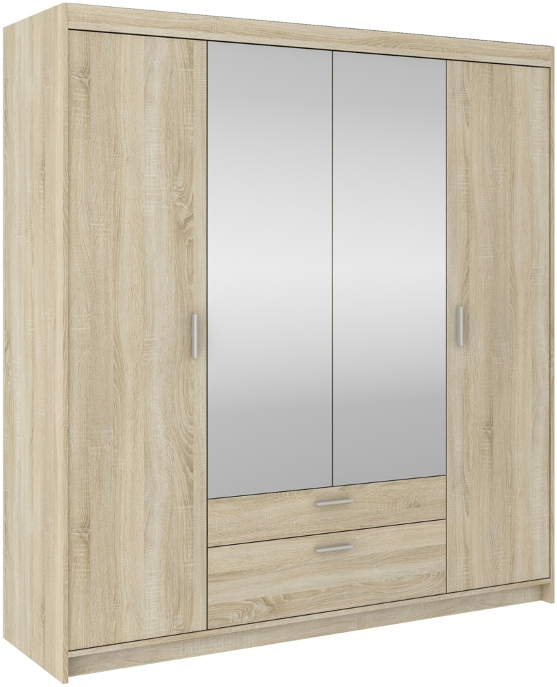 AX LIVING Storicos Kleiderschrank mit Spiegel Sonoma Eiche 4D 176,3 cm Bild 1