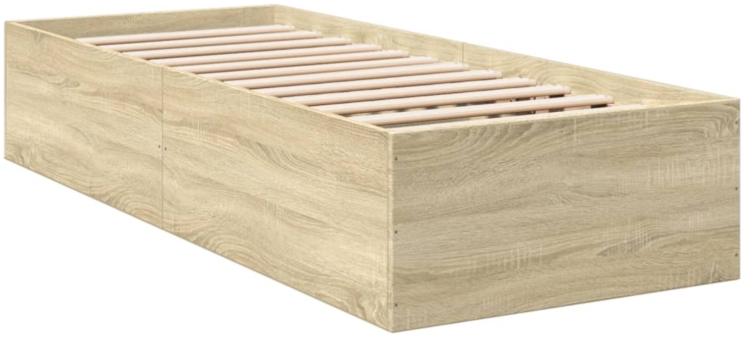 vidaXL Bettgestell Sonoma-Eiche 90x190 cm Holzwerkstoff 3281065 Bild 1