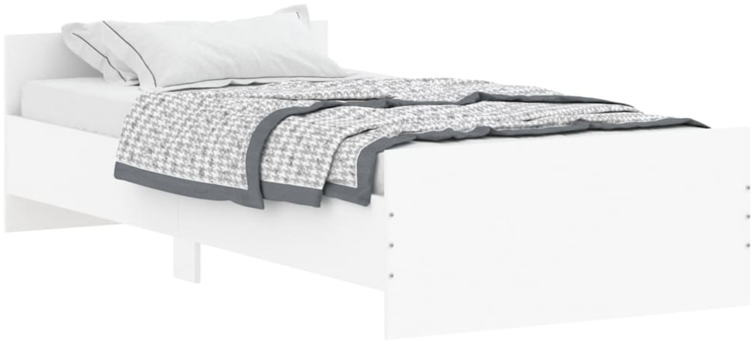vidaXL Bettgestell Weiß 100x200 cm Holzwerkstoff 835932 Bild 1