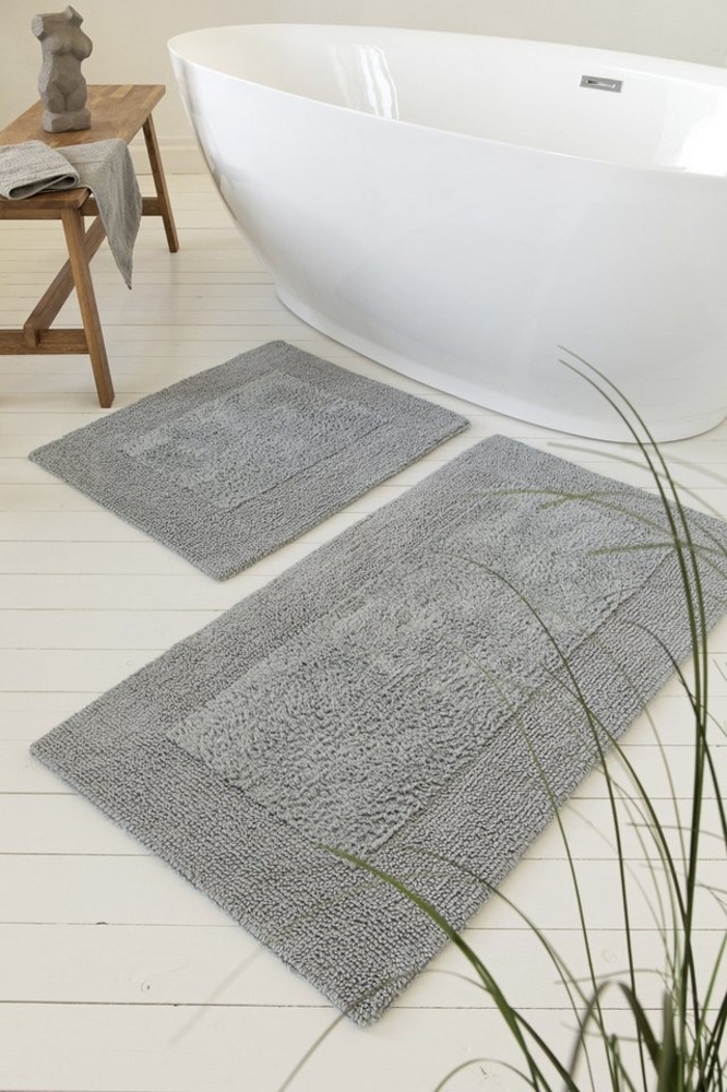 Wecon home Basics Badematte Finn, Höhe 15 mm, Baumwolle, rechteckig, waschbar, robust, saugfähig, pflegeleicht, Baumwolle, Hoch-Tief-Effekt Bild 1