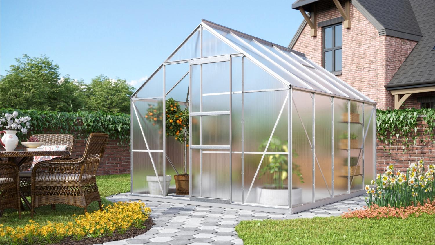 Vitavia Gewächshaus "Merkur 8300", aluminium eloxiert, 8,3 m²,4 mm HKP Bild 1