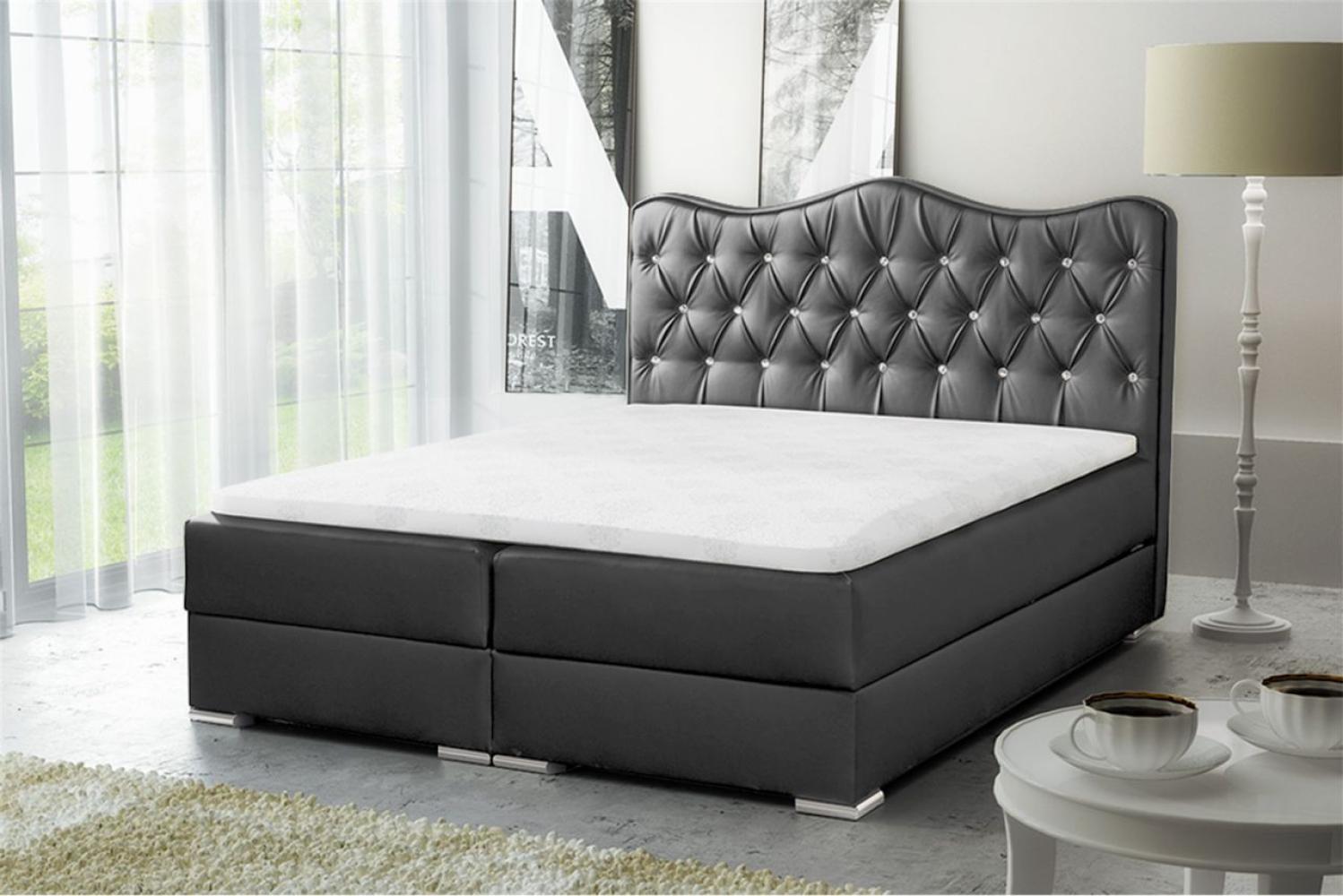 Boxspringbett SULTAN Kunstleder Anthrazit 160x200cm Bild 1