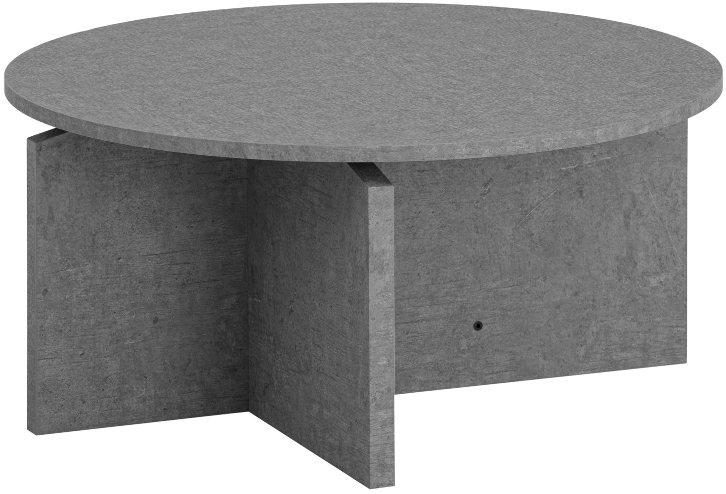 Couchtisch 70 x 70 x 33 cm Grau Sofatisch in Beton-Optik Modern, Design Wohnzimmertisch Rund, Loungetisch Groß, Kaffeetisch Beistelltisch Bild 1