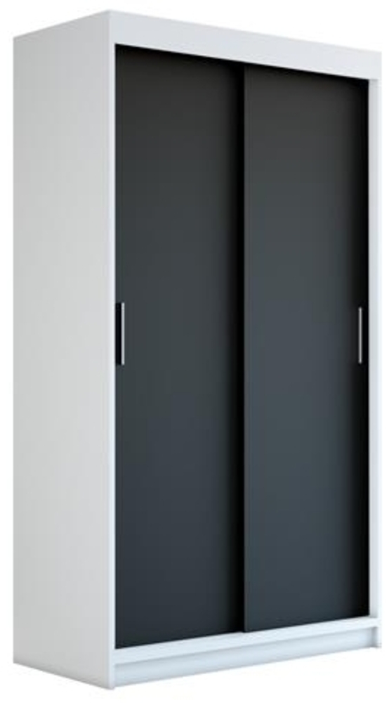Schwebetrenschrank PAX 2-trig Schrank 120 cm (mit Spiegel) Farbe: Wei , schwarz Bild 1