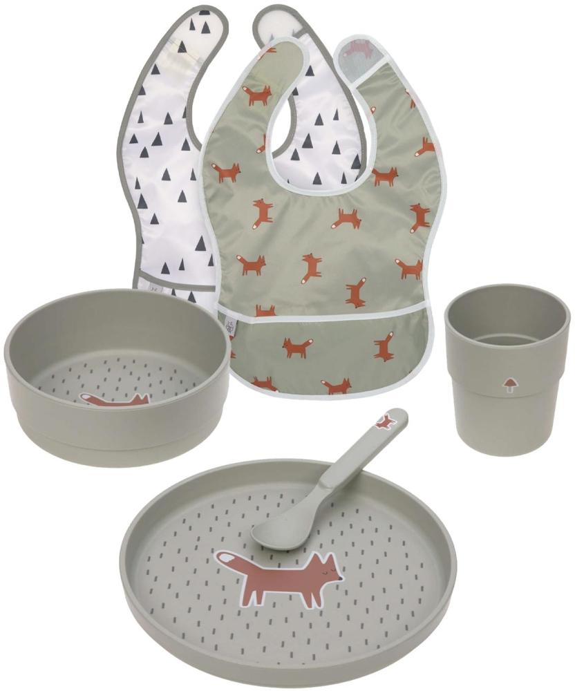 Lässig Kindergeschirrset mit 2 Lätzchen Little Forest Fox - A Bild 1