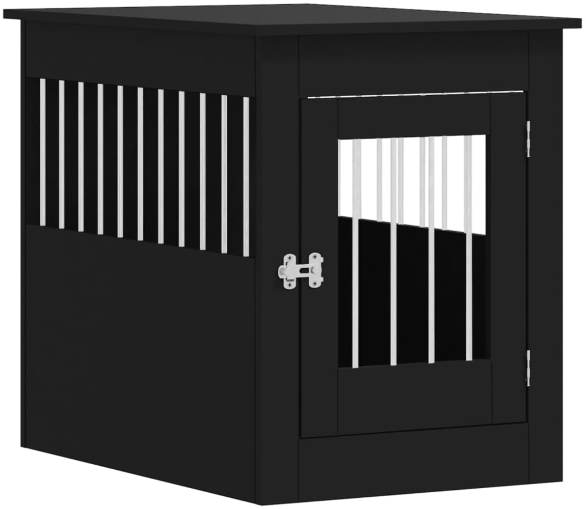 vidaXL Hundekäfig im Möbelstil Schwarz 55x80x68 cm Holzwerkstoff 838324 Bild 1