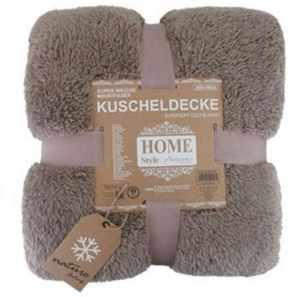 Teddy Kuscheldecke 150 x 200 cm | warme Wohndecke in Kunstfell-Optik | flauschige Mikrofaser Decke [Kaffeebraun] Bild 1