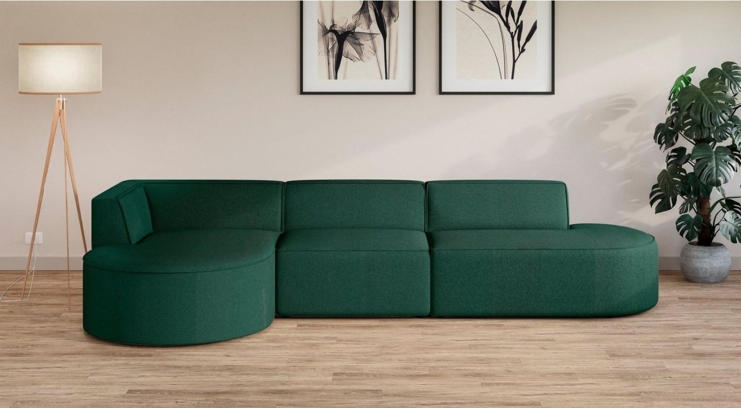 andas Ecksofa Ecksofa EIVIND mit Ottomane rechts/links, Maße: B/H/T 343/159/72 cm, L-Form mit Wellenunterfederung, auch in Feincord und Bouclé Bild 1