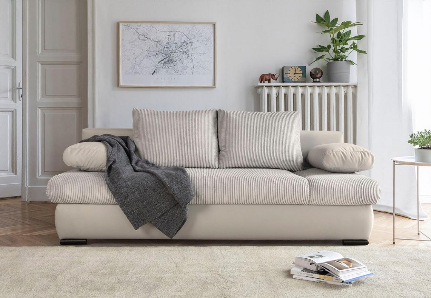 COLLECTION AB Schlafsofa Chicago, mit Bettfunktion und Bettkasten, im Cord-Samt Mix Bild 1