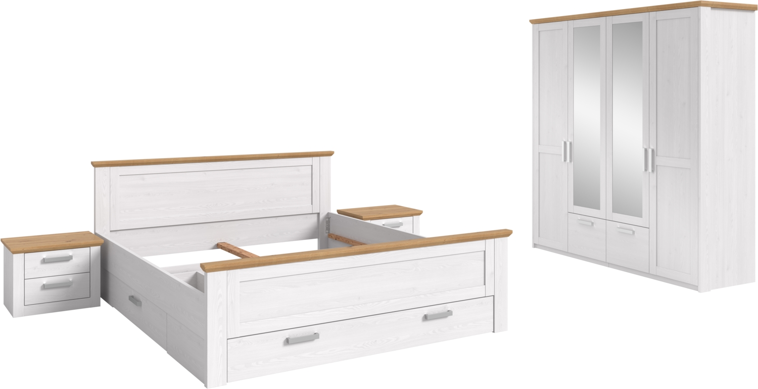 Bettanlage mit Kleiderschrank in Sibiu Lärche Nachbildung Bild 1