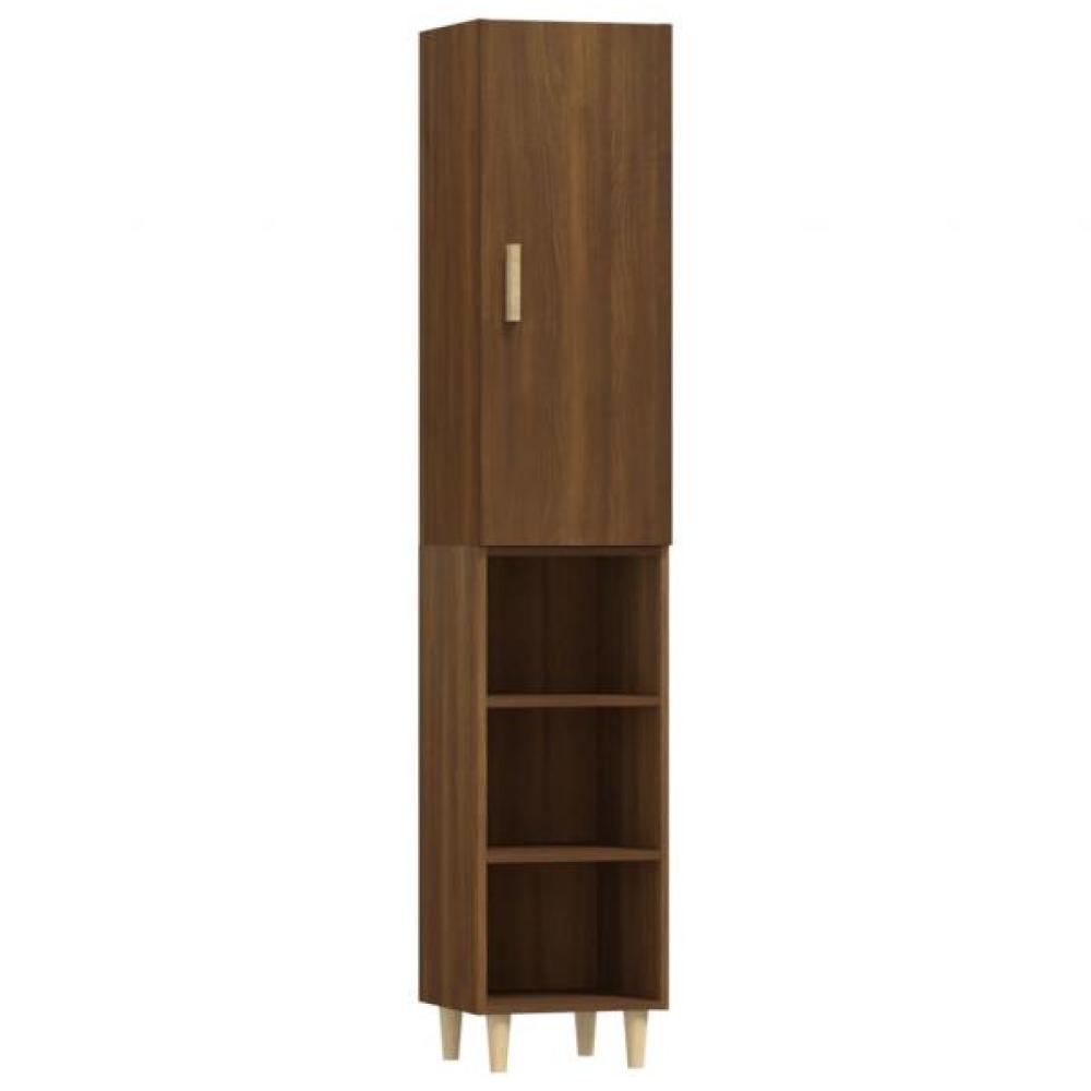 Highboard Braun Eichen-Optik 34,5 x 34 x 180 cm Holzwerkstoff [3115299] Bild 1