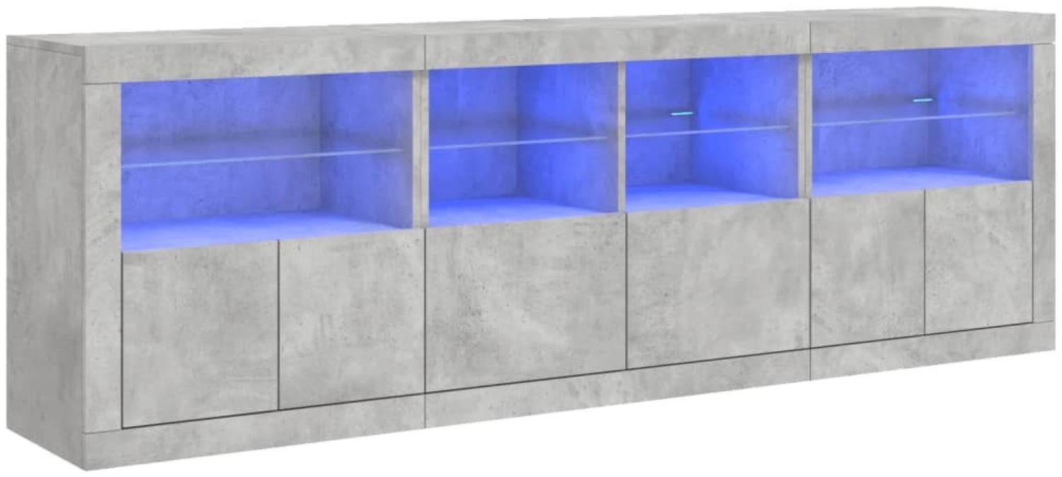 vidaXL Sideboard mit LED-Leuchten Betongrau 202x37x67 cm 3209012 Bild 1