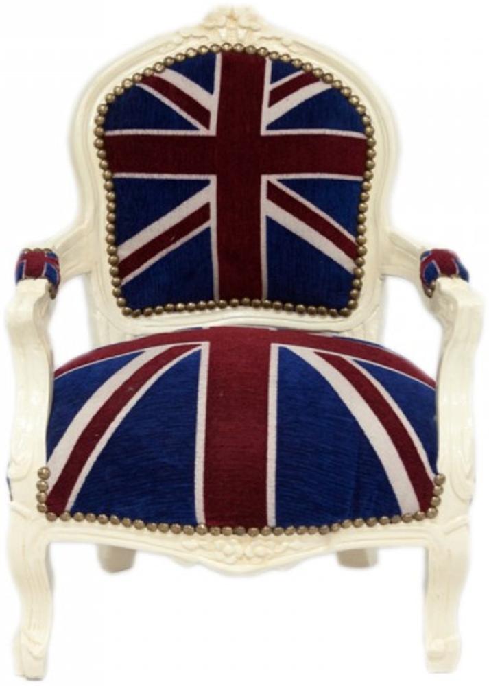 Casa Padrino Barock Kinder Stuhl Union Jack / Creme - Kindermöbel Bild 1