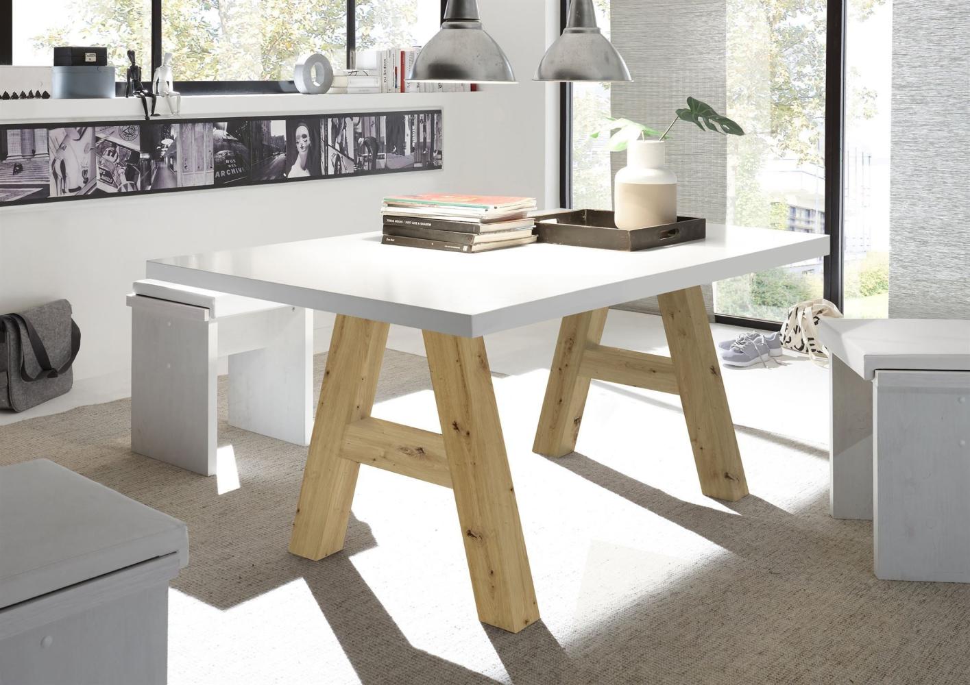 Esszimmertisch Elia 2 180 x 90 x 75 Esstisch Asteiche/Weiß Matt Lack 13265-180 Bild 1