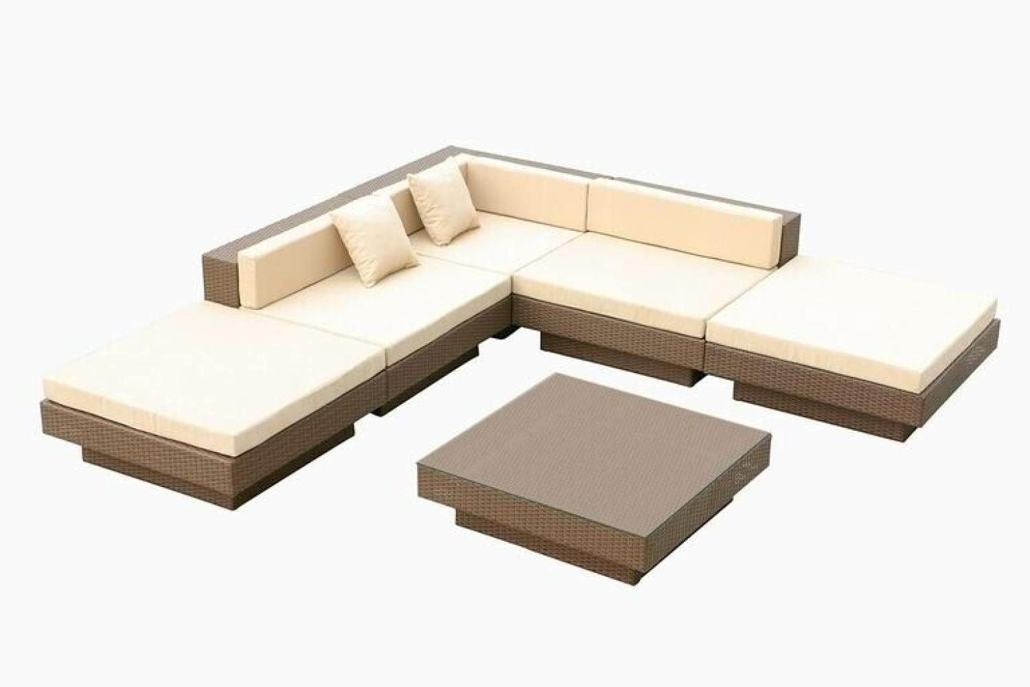 Luxus Premium Rattan Lounge Set Polyrattan Rattangarnitur Polyrattan Gartenmöbel a Bild 1