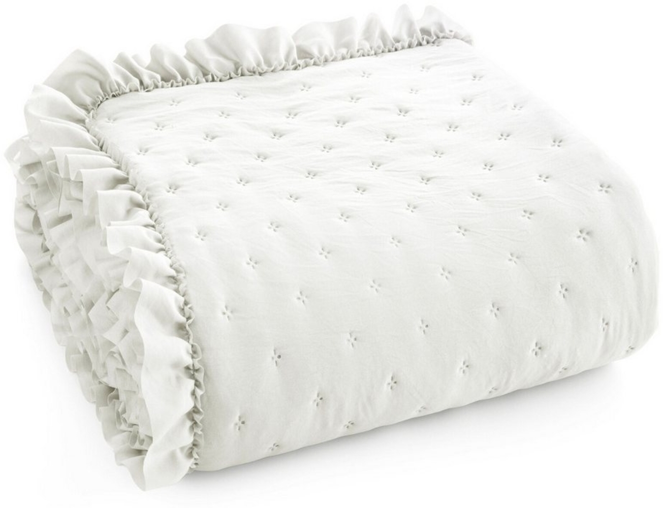 Eurofirany Tagesdecke VANESA & LIBI, Stepppdecke Rüsche Bettüberwurf gesteppte Decke Zweiseitige Bild 1