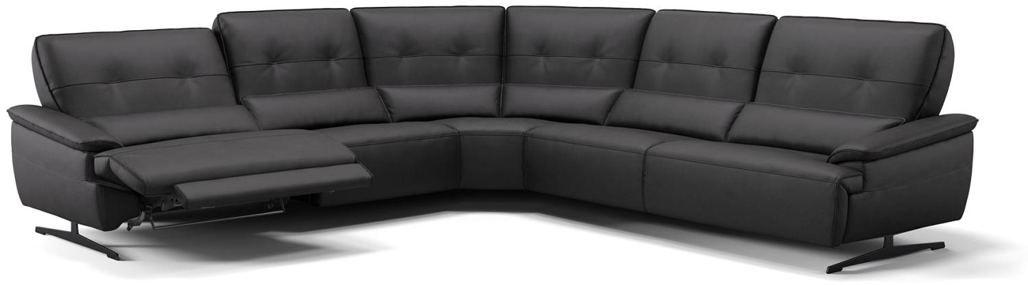 Sofanella Wohnlandschaft PERLO Ledercouch Ecksofa Eckcouch in Schwarz M: 312 x 312 Breite Bild 1