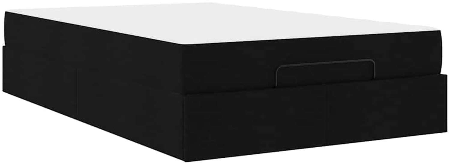 vidaXL Bettgestell mit Matratze Schwarz 120 x 200 cm Stoff 3399482 Bild 1