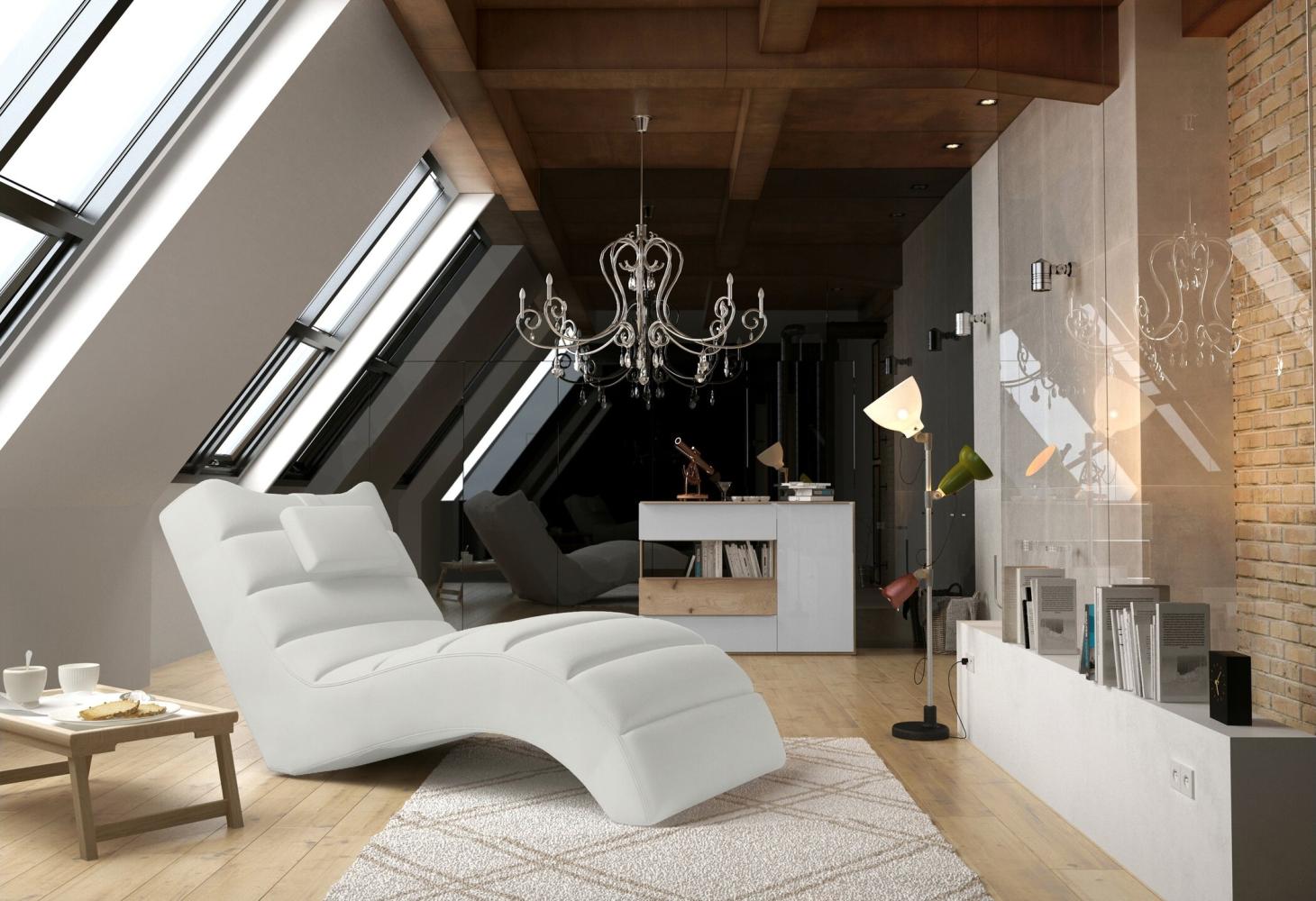 Stylefy Hollywood Liege Kunstleder MADRYT Weiß Bild 1