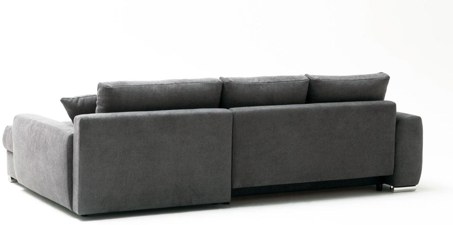 NovaVia 'Derulo' Ecksofa mit Schlaffunktion, Stoff grau Bild 1