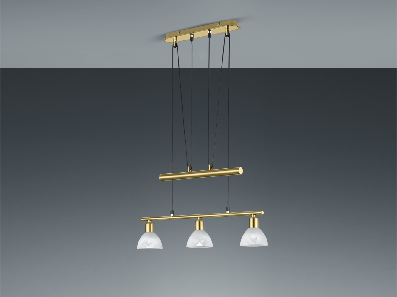 Modische 18 Watt LED Hängeleuchte in Messing matt Bild 1