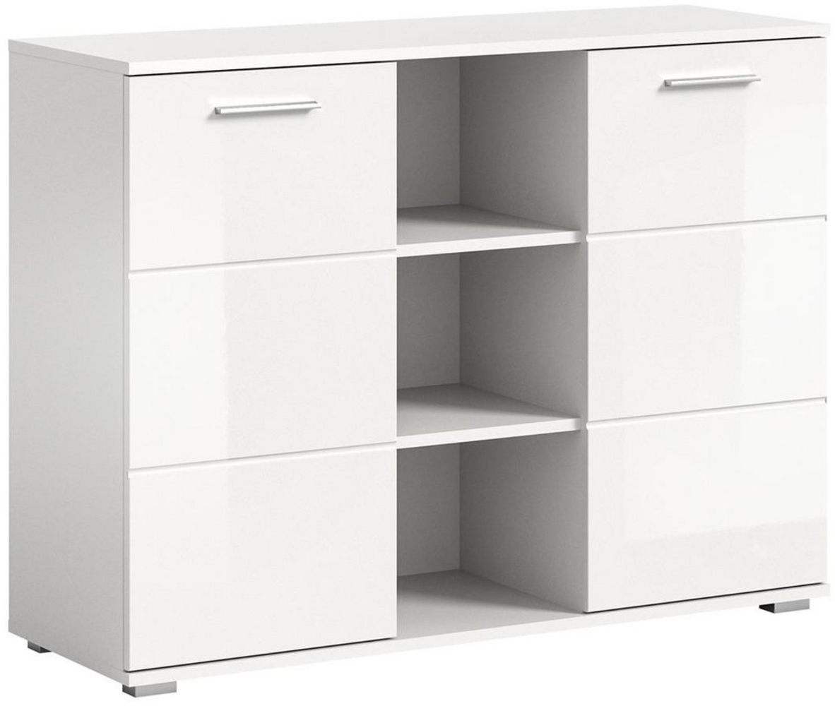 möbelvita Kommode Bello Kommode B/H/T 110x83x37 in weiß Hochglanz Bild 1