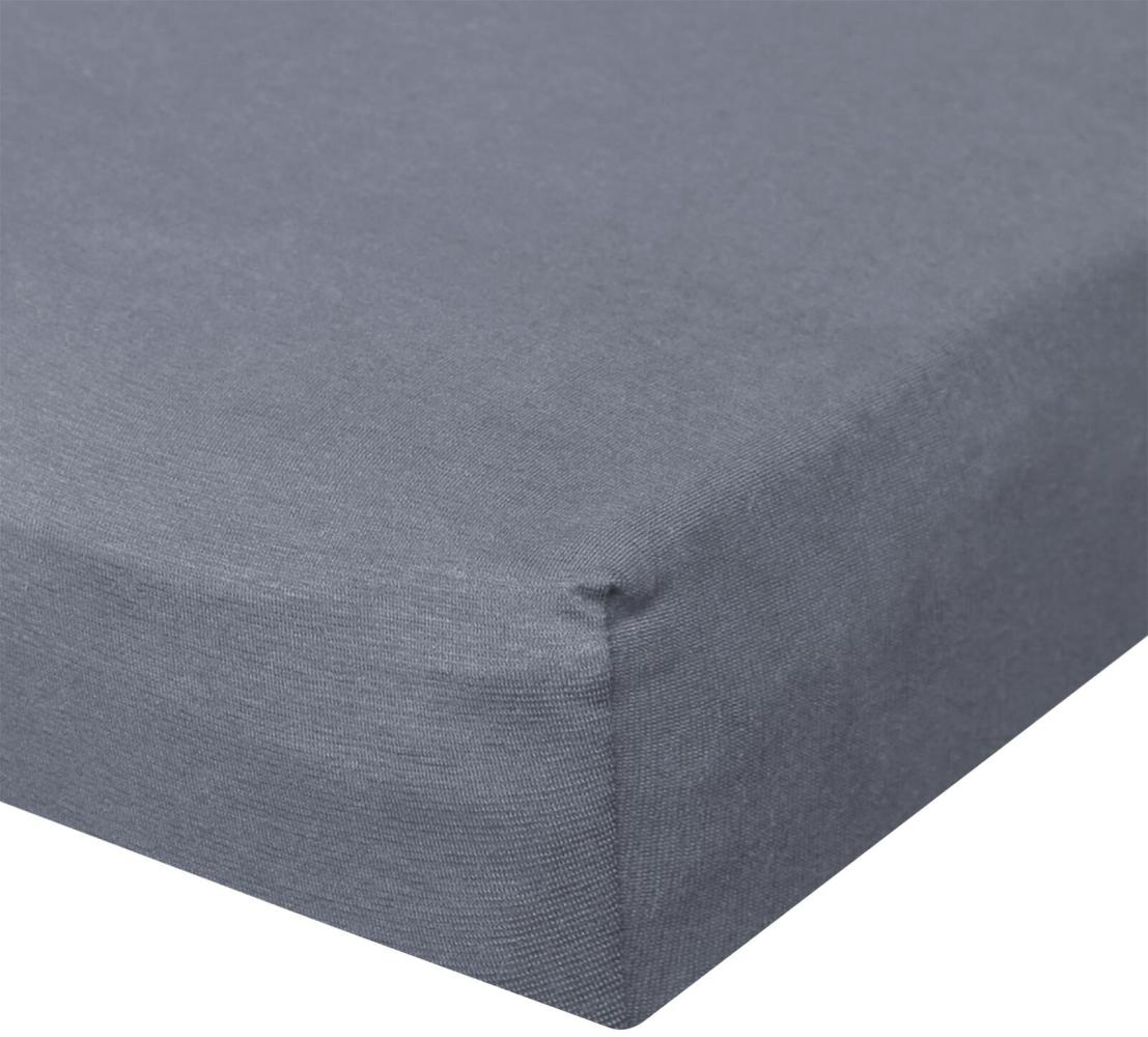 BettwarenShop Jersey Spannbetttuch Ultra-Stretch|180x200 - 200x220 cm| stahl Bild 1