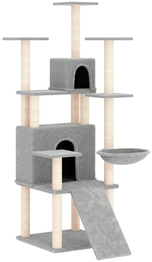 vidaXL Kratzbaum mit Sisal-Kratzsäulen Hellgrau 154 cm 171691 Bild 1